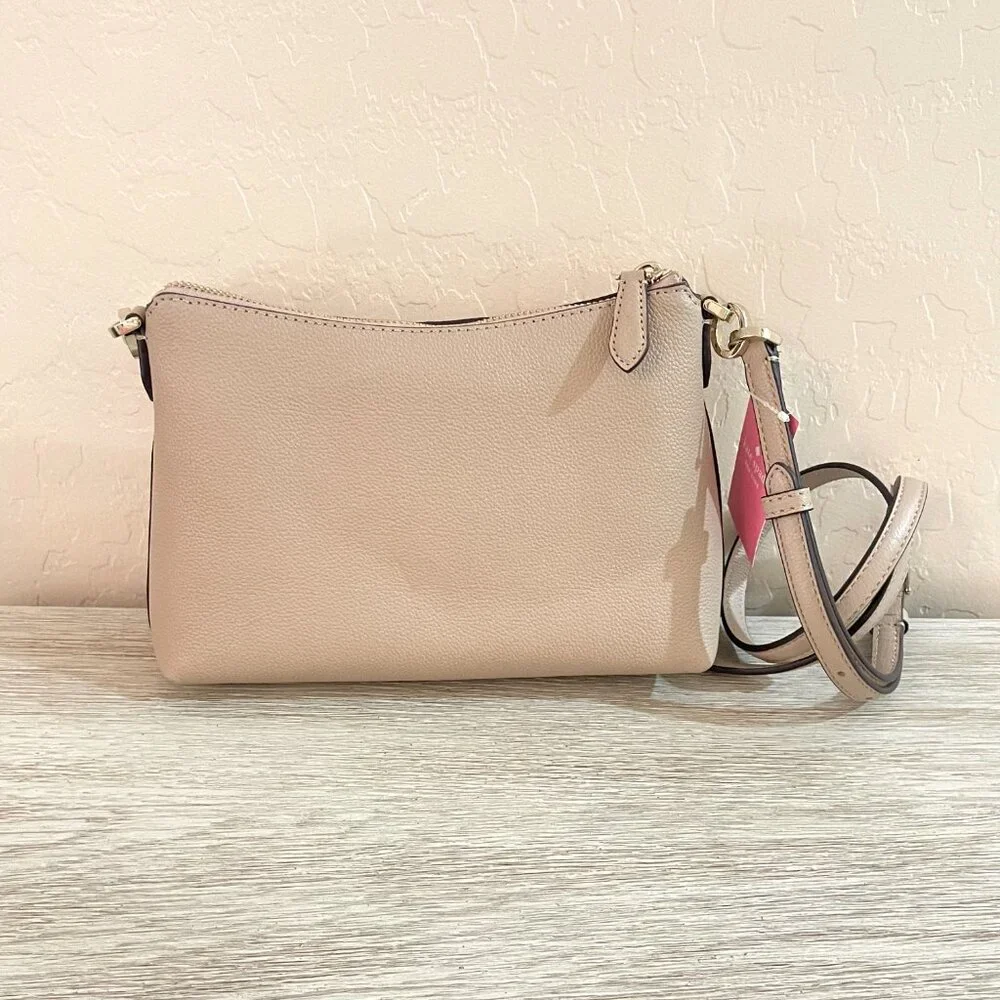 New Kate Spade Bailey Crossbody Bag Warm Beige Leather NWT